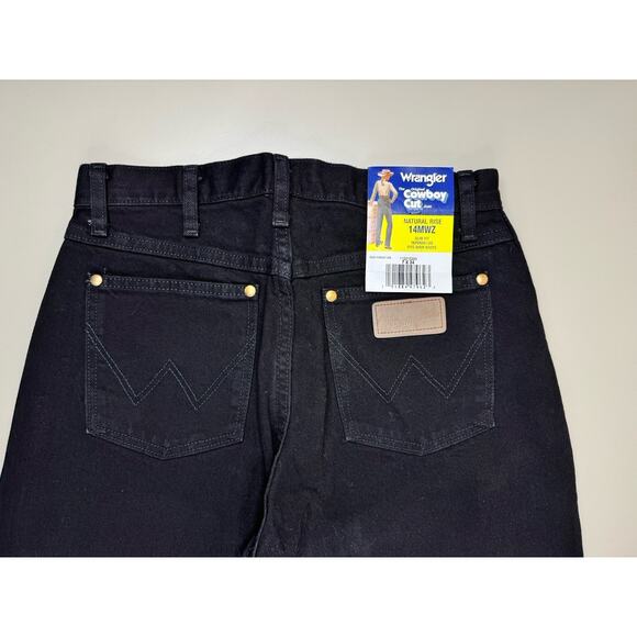 NWT Wrangler Womens Cowboy Cut Jeans 7x34 Black 14MWZ Natural Rise Slim Tapered - Picture 3 of 12